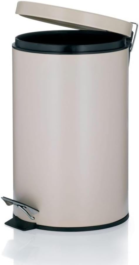 kela Pedal bin Joshua 12l of Metal in Beige, 25 x 25 x 39 cm