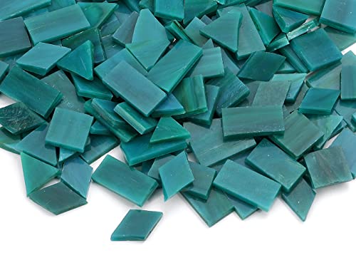 image for Lanyani 200 Mixed Color Glass Mosaic Tiles - 4 Shapes, Tiffany Stained