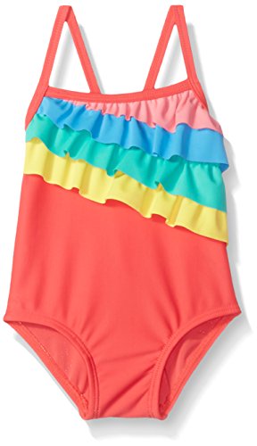 Maillot de bain élastique rouge arc-en-ciel pour nourrisson fille en taille 6 mois
