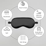 Silk Sleep Mask Set of 2, Adjustable Silk Eye Mask for Sleeping, Soft Sleeping Eye Shade Cover for Women, Good for Blocking Light, Reducing Puffiness, Enhancing Sleep Quality (Pink & Black) - Image 4