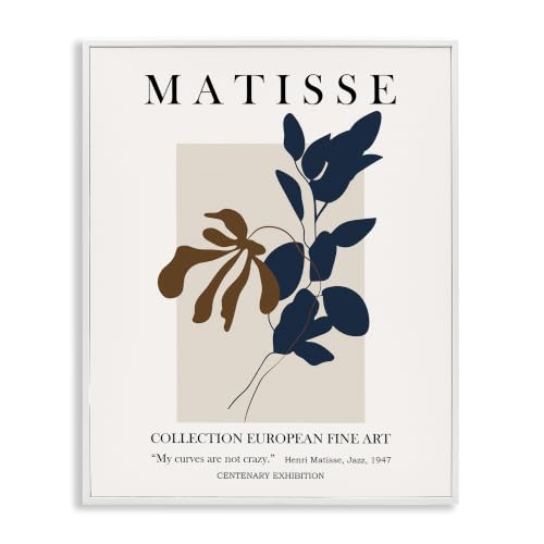 Stupell Industries Bold Modern Botanicals Leaf Silhouettes Matisse Text, Design by Ros Ruseva