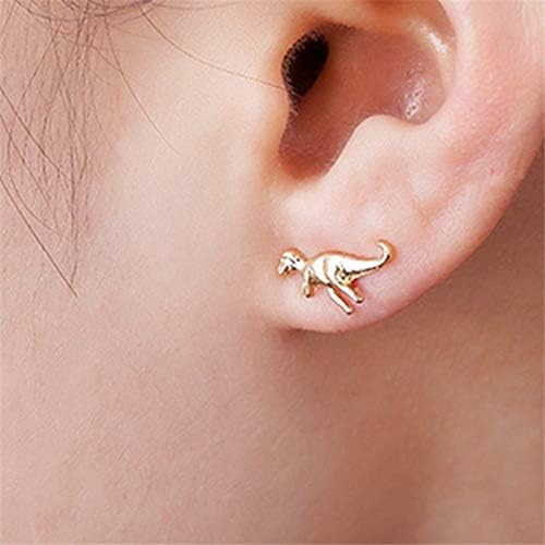 3 Pairs/Set Charm Post Stud Earrings Animal T-Rex Dinosaur Metal Stud Earring Wedding Engagement Jewelry Earrings for Women Men - Image 3