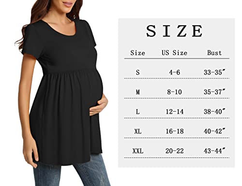 Maternity Shirts Maternity Tops Maternity T Shirts Maternity Blouse Pregnancy Shirts Maternity Tunic Tops Black L #TOP6