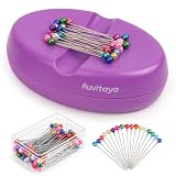 Auvitaya Magnetic Pin Holder, Pin Cushions for Sewing, Strong Magnet Pincushion, Cute Compact Needle Organizer, Bobby Pin Holder, Paper Clip Holder for Quilting, Sewing Accessories Magnetic Pin Dish