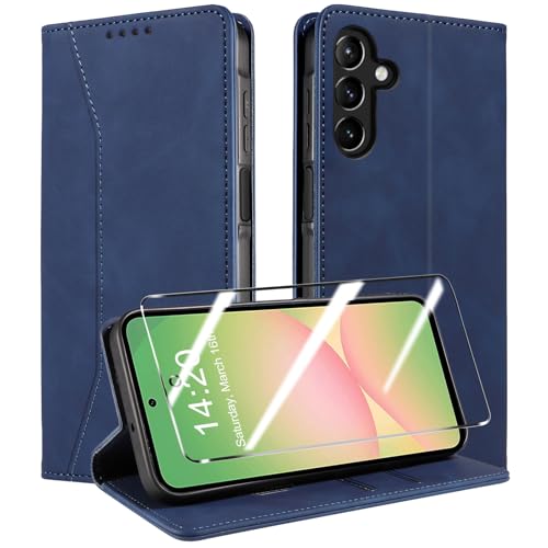 QHOHQ Coque pour Samsung Galaxy A56 / A36 5G +Protection écran, [RFID Blocage], Etui Protection Housse Premium en Cuir PU, [Emplacements Cartes] Magnétique...