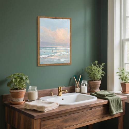 Framed Ocean Canvas Wall Art, Coastal Beach Sunset Wall Decor Pictures, Seascape Paintings Prints with Ocean Waves, House Artwork for Living Room Bedroom Bathroom Office Apartment 24x16 Inch by YUCHSMA - Used condition - Image 8