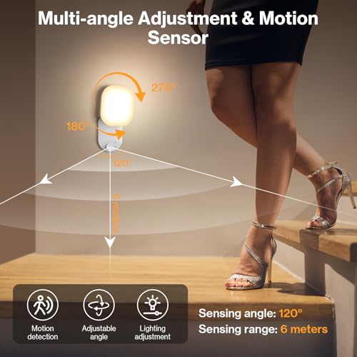 Bawoo Applique Murale Avec Détecteur De Mouvement, Rechargeable Lampe Murale Sans Fil, Trois Modes D'éclairage,Installation Magnétique Sans Perçage, 6000 MAh ​Pour Salle De Cave/Couloir/Escaliers – vue 5