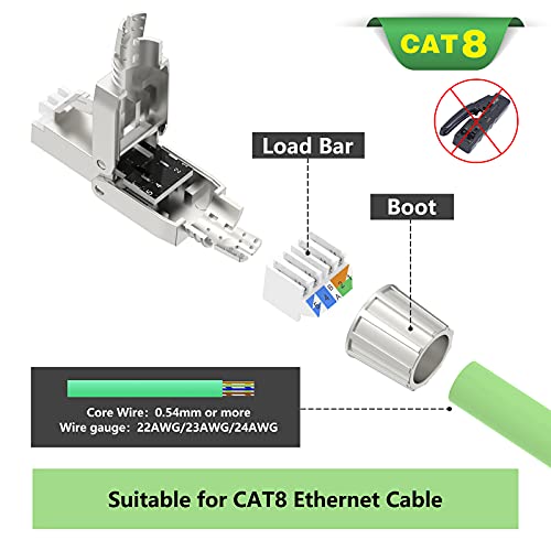 VCELINK Connettori RJ45 Cat8, Connettore di Rete