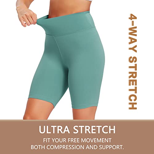 Natural Feelings 4 Pack Biker Shorts For Women-8" Workout Athletic Gym Sports Yoga Shorts Pants High Waist Cycling Shorts #TOP1