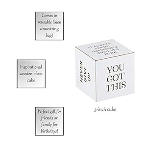 Creative brands quote decor wooden cube home decor for living room or office inspirational block sign by the heartfelt collection 3 x 3 inch encouragement  urban country home decor