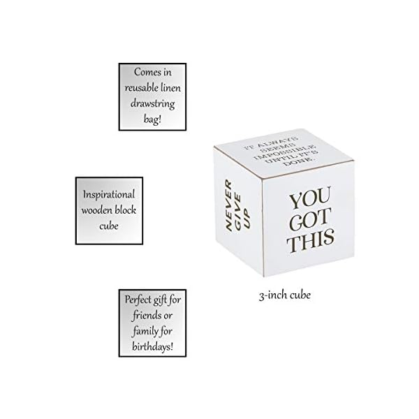Creative brands quote decor wooden cube home decor for living room or office inspirational block sign by the heartfelt collection 3 x 3 inch encouragement  urban country home decor