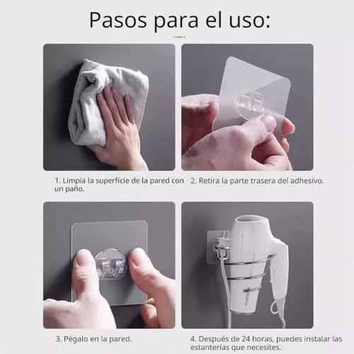 Miniatura 5 de Lianrises 20 Piezas Ganchos Para Ducha De Baño, Adhesivo Estantes Cesta, Ganchos Adhesivos De Repuesto Para Estantes De Ducha, Accesorios De Cocina, Sin Perforación