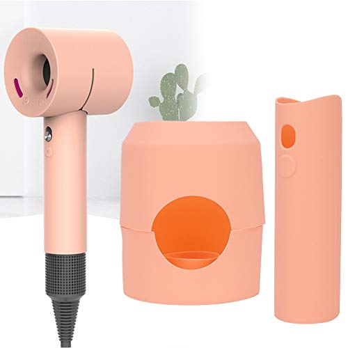 Housse de protection en silicone pour sèche-cheveux couleur orange corail souple