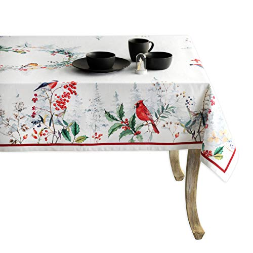 Maison d' Hermine Morzine Nappe 100% Coton pour la Cuisine dîner Table décoration de fête Mariage, fête mères Thanksgiving/Noël (Rectangle, 160cm x 220cm)