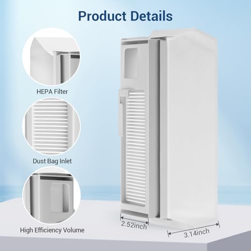 BUXEBUX 6-Pack Freo Pro Replacement Dust Bags Compatible with for Narwal Freo Pro, Freo X Ultra, Freo X Plus, 1L Capacity Dust Disposable HEPA Filter Vacuum Dust Bags