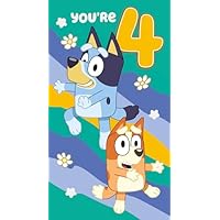 Danilo Promotions Ltd Bluey Birthday Card with Stickers, Age 4
