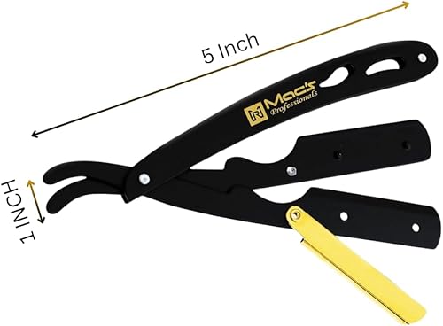 Miniatura 5 de Maquinillas de afeitar profesionales B&G de borde recto, con Green Platinum Derby 100 cuchillas - Mecanismo de reemplazo de cuchillas fáciles-100%