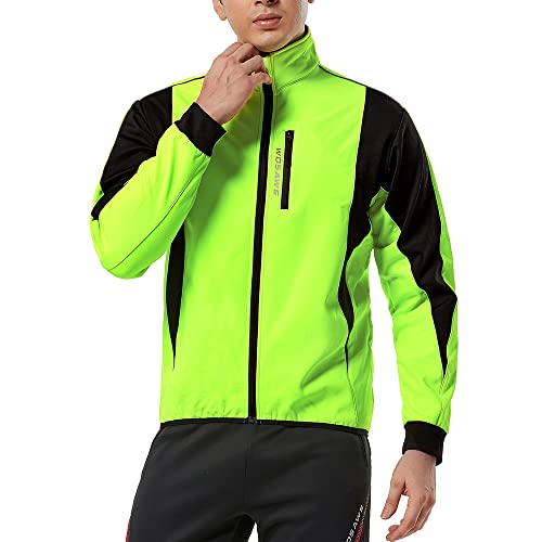Wosawe Veste coupe-vent d'hiver en polaire réfléchissante pour homme - Vert - XXL ( poitrine 46.5"/49" ) Cover