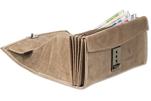 Woodland KELLNERBÖRSE TAXIBÖRSE Profi-Modell Weiches Büffelleder Dunkelbraun