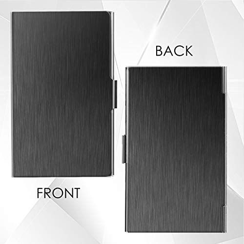 Maxgear Business Card Holder For Men & Women, Rfid Pocket Business Card Case, Slim Business Card Wallet, Business Card Holders, Credit Card Holder, 3.7 X 2.3 X 0.3 Inches, Stainless Steel, Black #TOP4