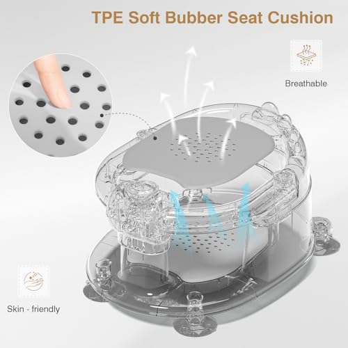 Baby Bath Seat for Babies 5 Months & Up - Non-Slip Bath Seat for Sitting Up, Soft Cushion & Compact Design, Toddler Bathtub Seat - Thumbnail 6
