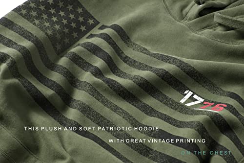 Tregene Men's Usa Flag Patriotic Hoodie Ultra Soft Heavyweight Sweatshirt #TOP3