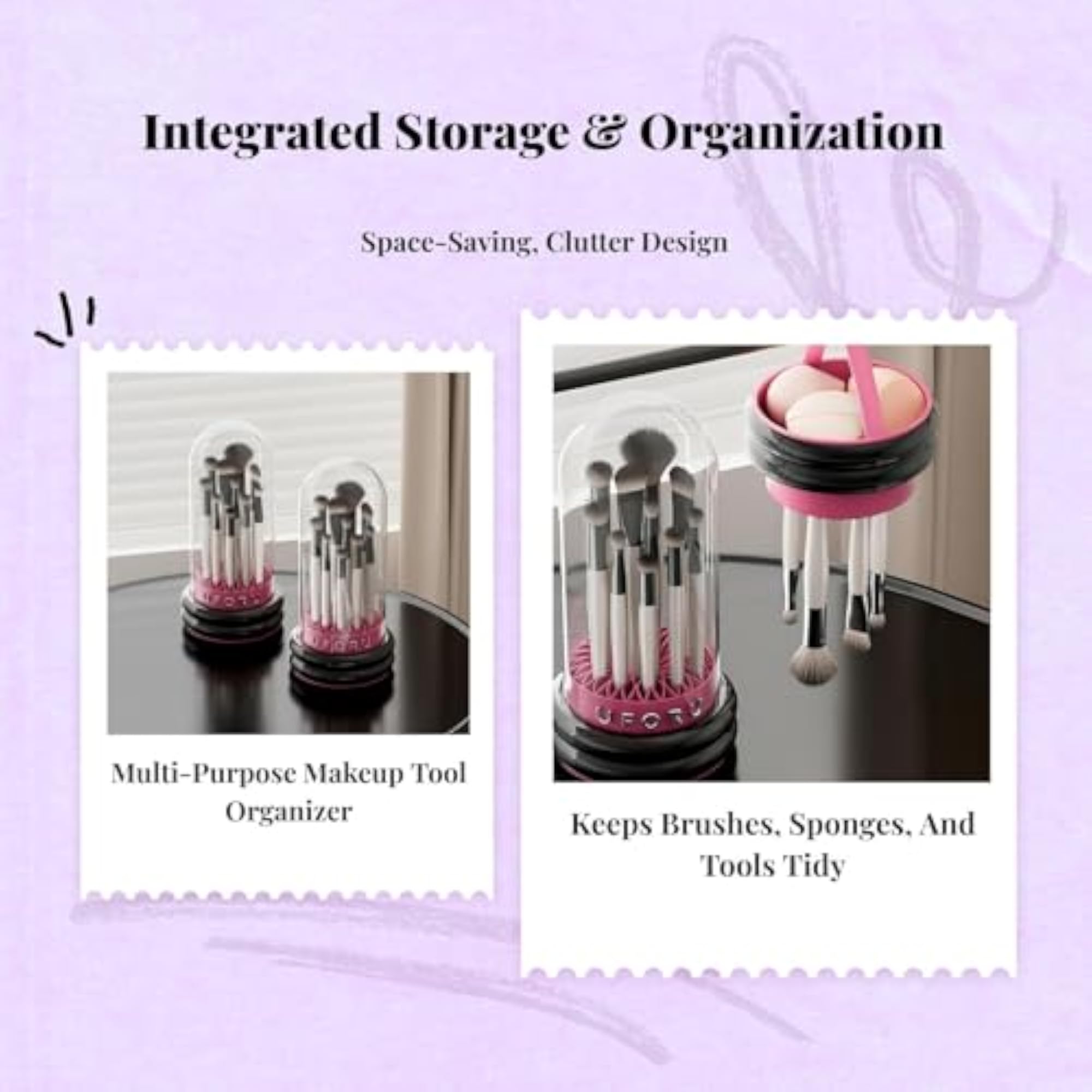 Dustproof Makeup Brush Organizer, Multi-Functional Box