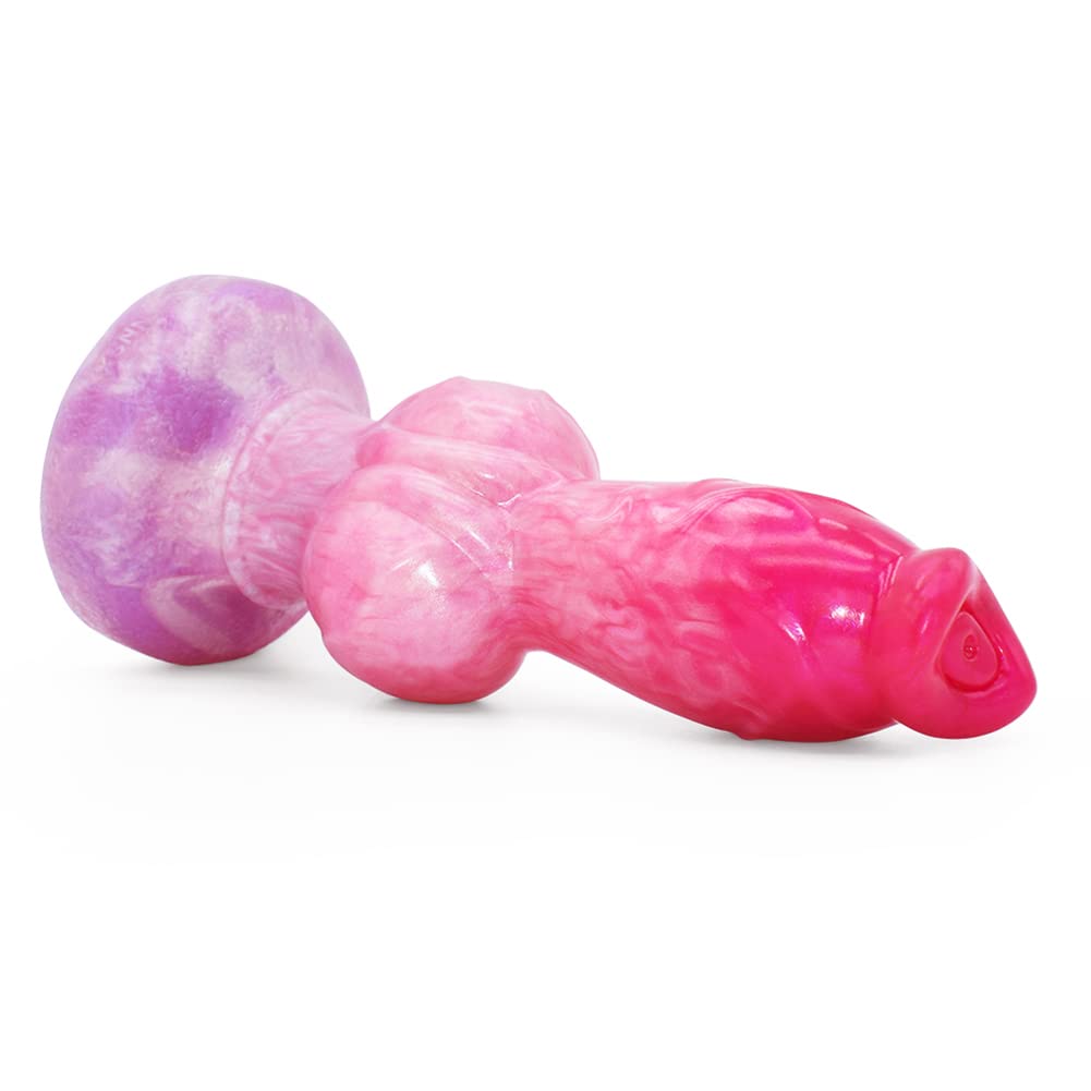 Silicone Wolf Dildo with Knot, Thick Anal Dildo Strong Suction Cup, Anal Sex Toy Plug, Fantasy G Spot Dragon Penis Adult Sex Toy for Women