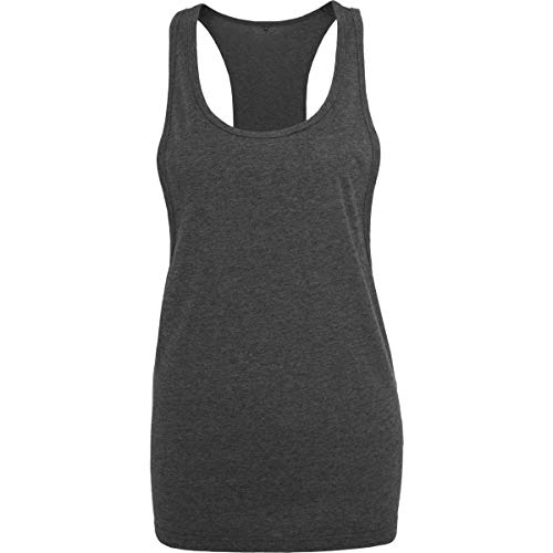 Build your Brand Women's Ladies Loose Tank T-Shirt, Charcoal, M