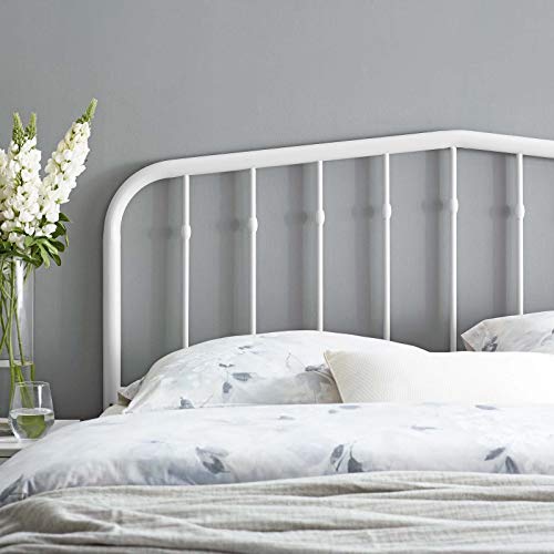 Modway Lennon Modern Farmhouse Metal Twin Headboard in White by Modway - Image 6