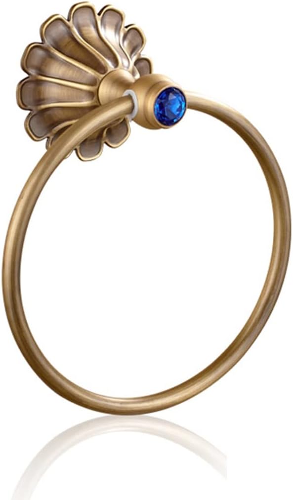 LSLYTQ Antique Black Towel Ring, American Retro Towel Rack, Hand Towel Holder, Round Towel Hanger Wall Mount Bathroom Hardware