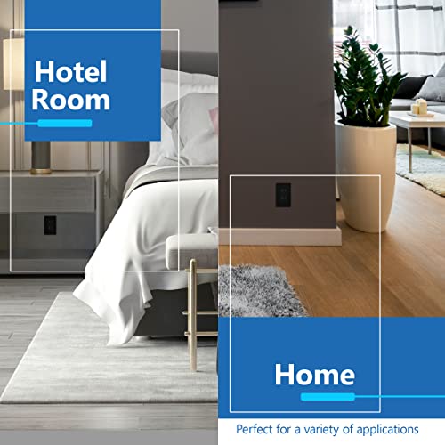 Lider Matte Finish Decorator Receptacle, Child Safe Tamper-Resistant Wall Outlet, Residential Grade, Self-Grounding, 15A 125V, Ul Listed, Lr15-Tr-Bk10P, Black, 10 Pack #TOP6