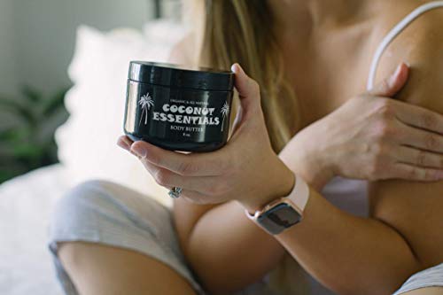 Coconut Essentials Moisturizing Body Butter - Coconut Oil, Vitamin E, Shea, Peppermint, Almond, Cocoa And Sunflower - For Beautiful And Glowing Skin!! 8 Oz #TOP4