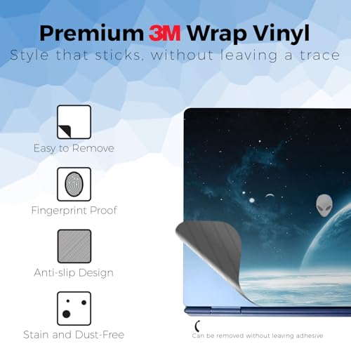 Laptop Skin Compatible with Alienware 16/16X Aurora (2025) - Outer Space - Premium 3M Vinyl Protective Wrap Decal Cover - Easy to Apply | Crafted in The USA by MightySkins by Vision Signs & Graphics - Image 5