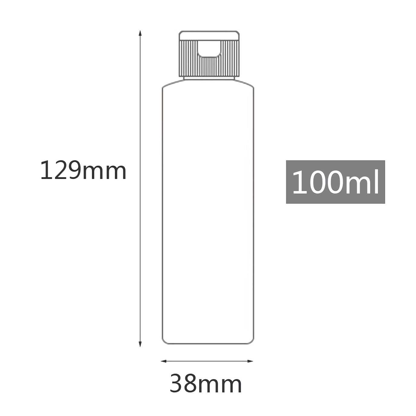 48 Pezzi 100ml flaconi vuoti da Bianco in plastica da viaggio bottiglia di lozione con Tappo Flip Top Trasparente, ricaricabili, per lozione e shampoo Cosmetica Bottiglie Flaconi