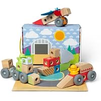54-Piece Melissa & Doug Kids Blockables Wooden Vehicle Building Set