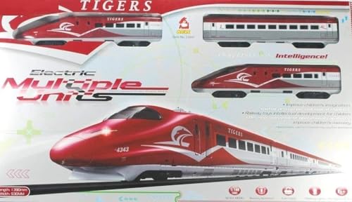 Image of Tigers Bullet Train Set with Light and Sound & Track High Speed Electric Metro Train with Long Track and Flyover Signal Accessories Best Train Toy
