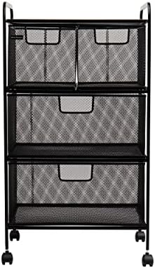 Mind Reader 4DRMESH-BLK Rolling Cart, Black
