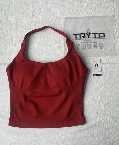 TRYTO Regata feminina Impact Halter esportiva para ioga, academia, academia, corrida ao ar livre, Es