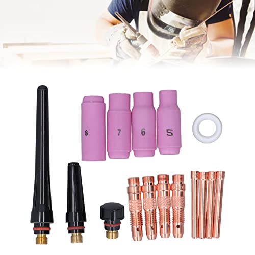 Acessórios para pistola de soldagem, peças de tocha de soldagem de capa frontal PTFE, 16 peças de co