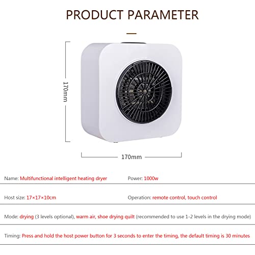 Draagbare Warmeluchtdroger, Wasdroger, 1000w Elektrische Wasdroger Binnenshuis Verwarming Host Wasdroog Met Negatief Ionenzuiveringssysteem, Touchscreen/Afstandsbediening - Image 8