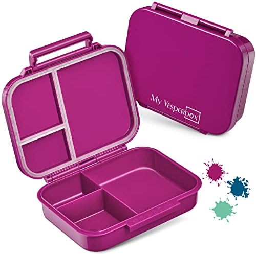 My Vesperbox Mini BIA - Bento Box dla dzieci  nowy model  kompaktowy i lekki  szczelny i wolny od BPA  pudełko na lunch  do przedszkola i szkoły (petrol  T-Rex)