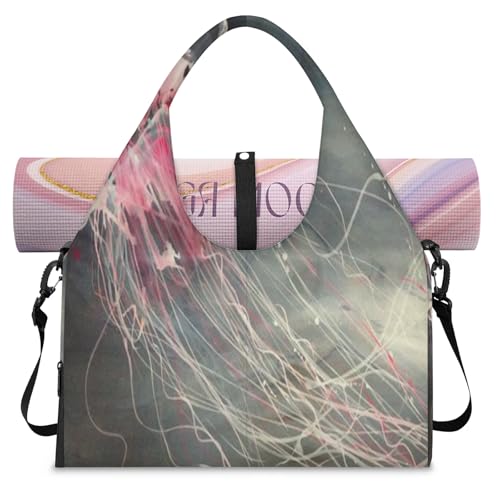Bolsa deportiva con compartimento para zapatos y estampado artístico de medusas