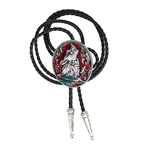 Image of HUABOLA CALYN Native American Bolo tie Rodeo Cowboy Leather Necktie Western Bolo ties for Men Women Necktie for Concert Fans