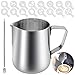 JJQHYC Jarra de leche acero inoxidable escala doble para hacer Gráficos de capuchino 350ML