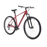 ATTABO Bicicletta da Uomo ALPE 1.0 Mountain Bike con Telaio in Alluminio Manubrio ergonomico da 19" Bici Uomo con Ruote da 29" Sella Regolabile Deragliatore a 21 velocità Colore Rosso