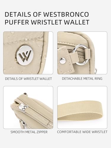 Image of WESTBRONCO Wristlet Wallets for Women - RFID Blocking Quilted Nylon Phone Wallet, Card Holder Purse for Travel & Everyday Use