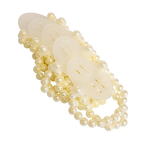 Angel Isabella 4pc Set of Wrist Corsage Flexible Band,Pearl Wedding Prom Wrist Corsage Accessories.