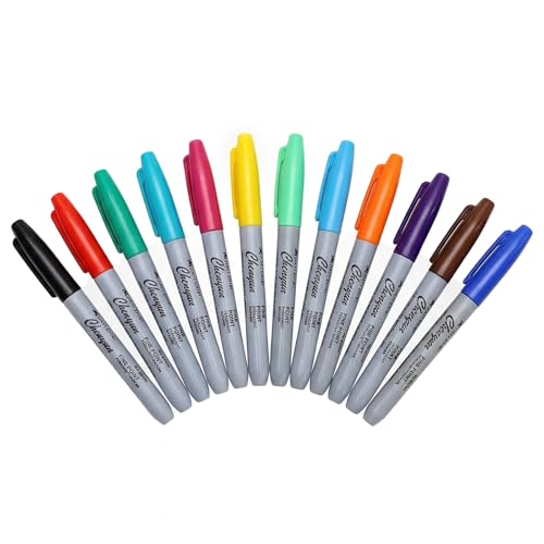 12pcs marqueurs de peau pour tatouage corporel,crayon dermographique,stylo tatouage,feutre tatouage temporaire,pour la Peinture Corporelle Temporaire, le Positionnement de Tatouages et les Créations