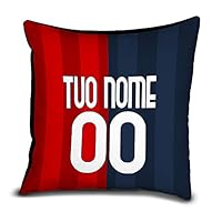 MOCHEIA SHOP Cuscino Sampdoria Personalizzato Con Nome E Numero - 40x40 Cm, Poliestere, Made In Italy, Chiusura Lampo